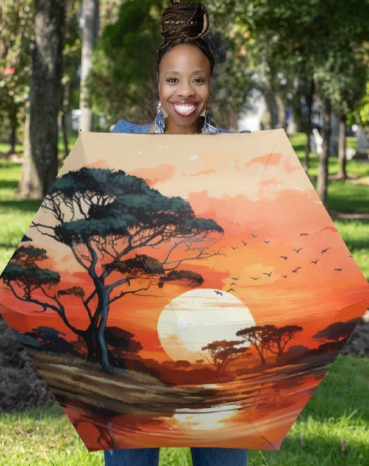 African Safari Sunset print Umbrella