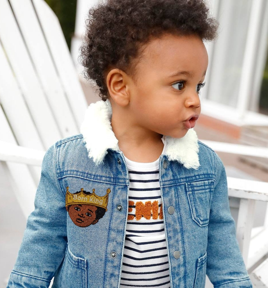 Born King embroidered iron on Patch 3 x 3"