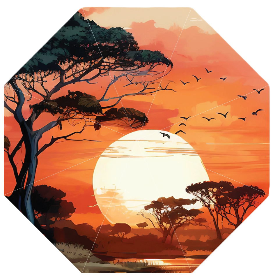 African Safari Sunset print Umbrella