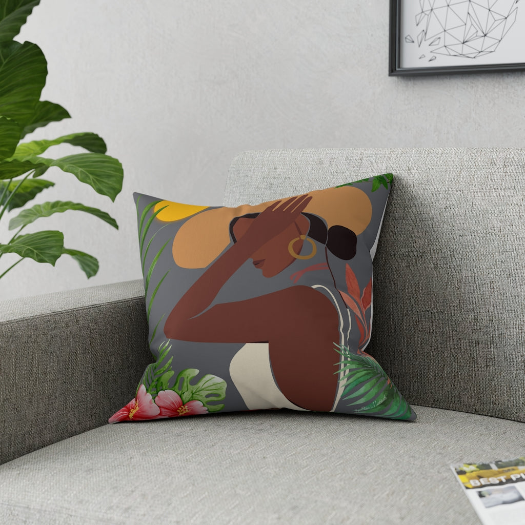 Black beautiful lady pillow
