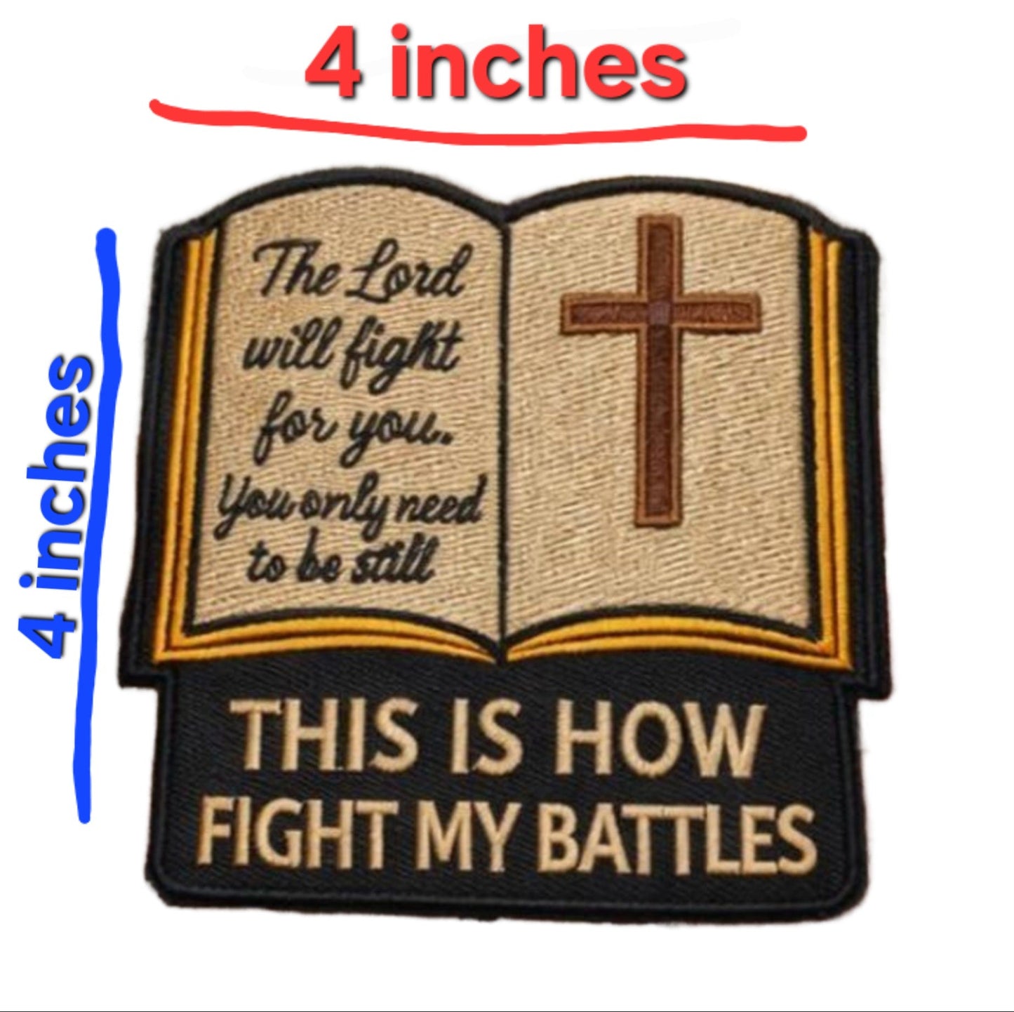This Is How I Fight My Battles Embroidered Patch – Christian Faith Iron-On or Sew-On Patch, Bible & Cross Patch, Religious Gift 4x4