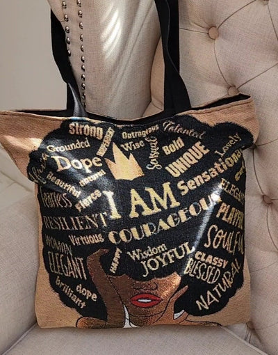Afro girl Tote Bag