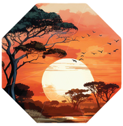 African Safari Sunset print Umbrella