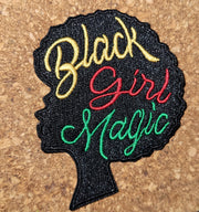 Natural hair curly afro black girl magic sew on iron Patch [4"x3.5 inches]