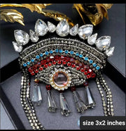 Rhinestone crystal evil eye bead patch (sew-on)