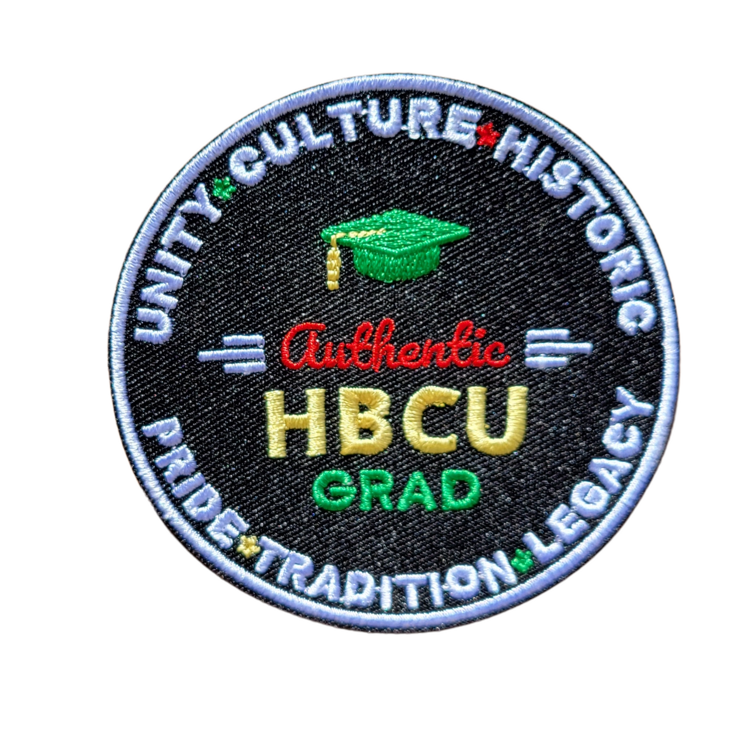 HBCU Patch – 3.5x3.5 Inch Black College Pride Iron-On Embroidered Patch for Jackets & Bags