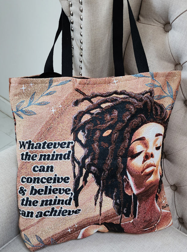Whatever the mind can conceive tote bag