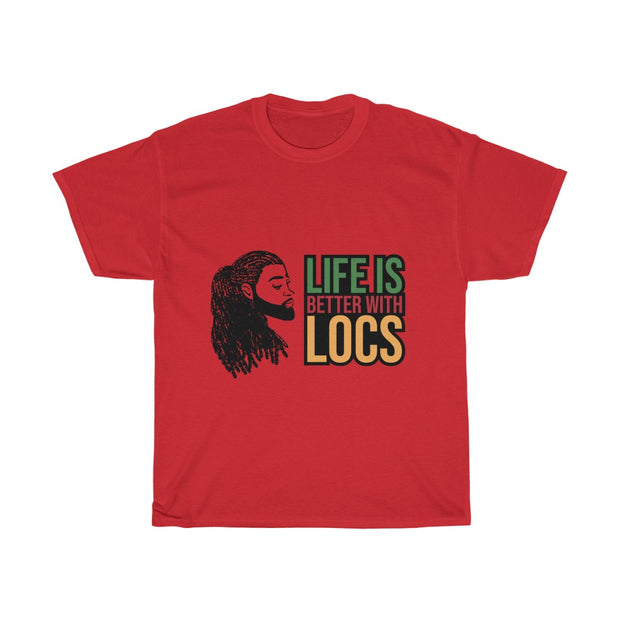 Life is better with locs Heavy Cotton T-shirt