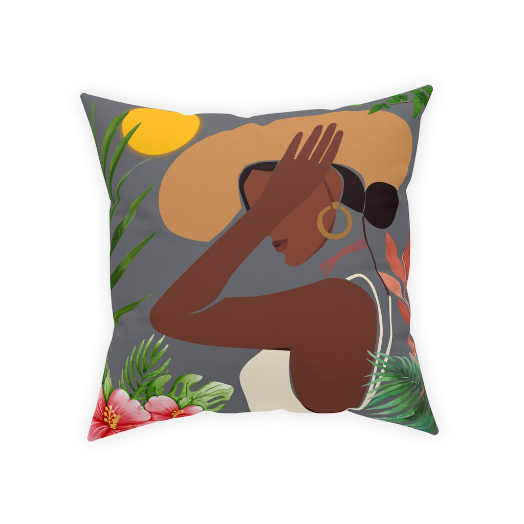 Black beautiful lady pillow