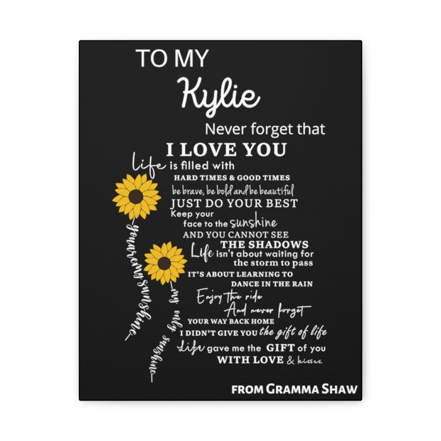 PERSONALIZED - To Granddaughter Canvas Gallery Wraps