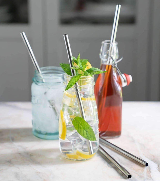 Portable Stainless Steel Straw Stainless Steel Collapsible Metal Straw, Brush & bottle opener