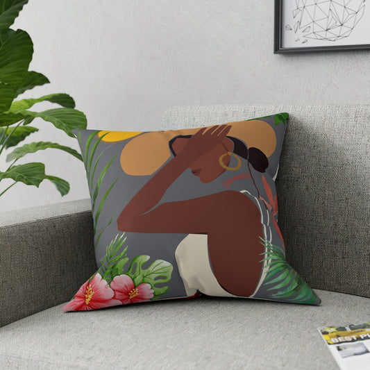 Black beautiful lady pillow