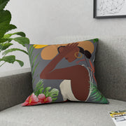Black beautiful lady pillow