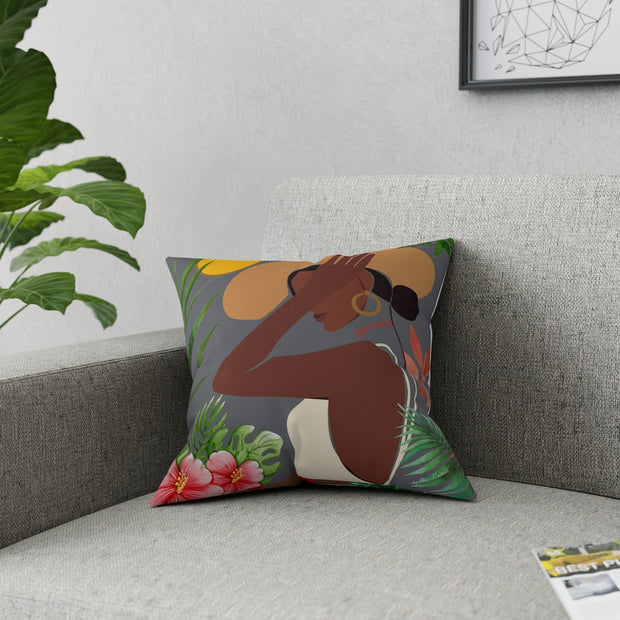 Black beautiful lady pillow