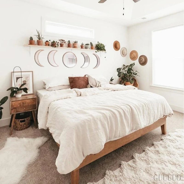 Nordic Style Moon Phase Mirror Set