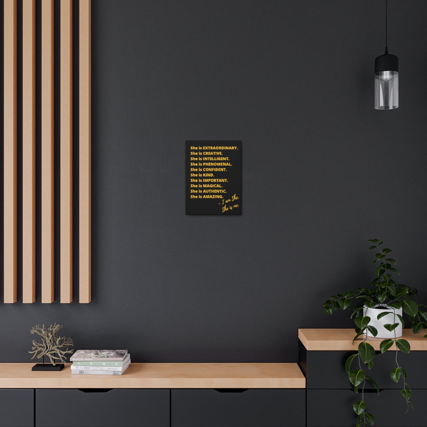 "She is" Excellence Quotes Canvas Gallery Wraps