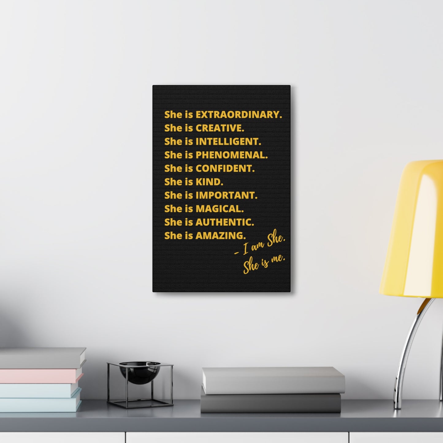 "She is" Excellence Quotes Canvas Gallery Wraps