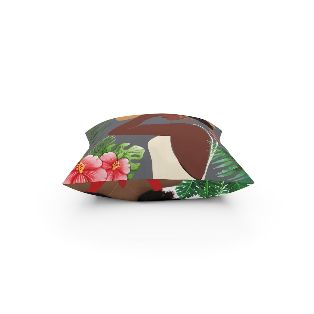 Black beautiful lady pillow