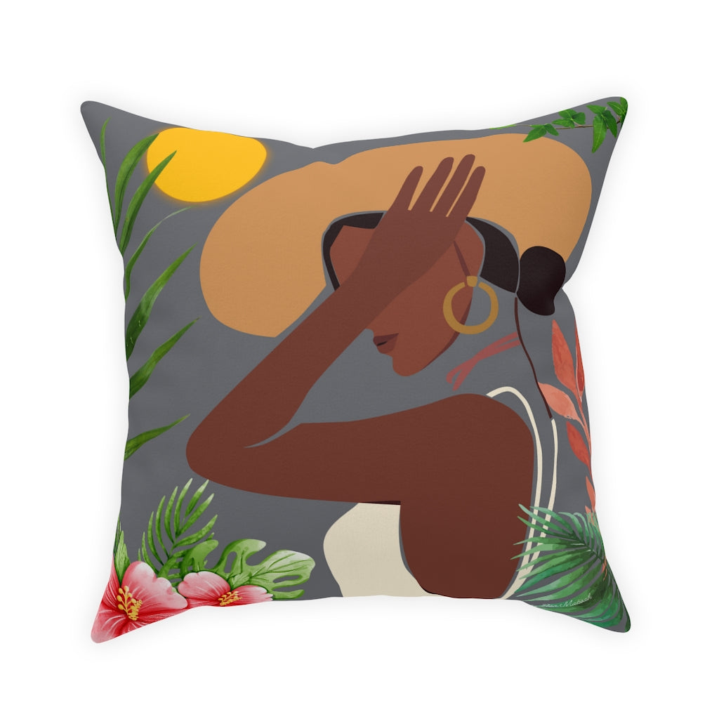 Black beautiful lady pillow
