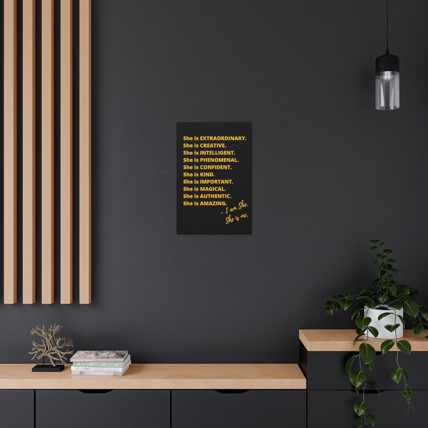 "She is" Excellence Quotes Canvas Gallery Wraps