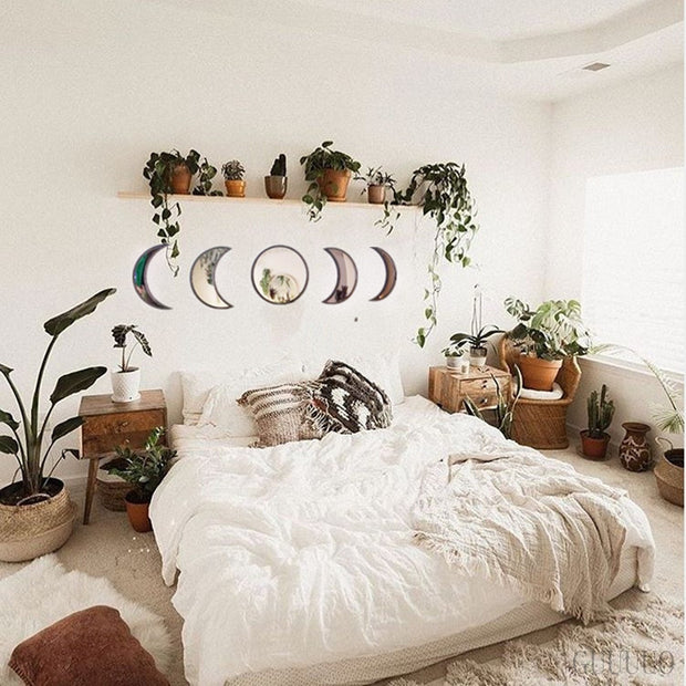 Nordic Style Moon Phase Mirror Set