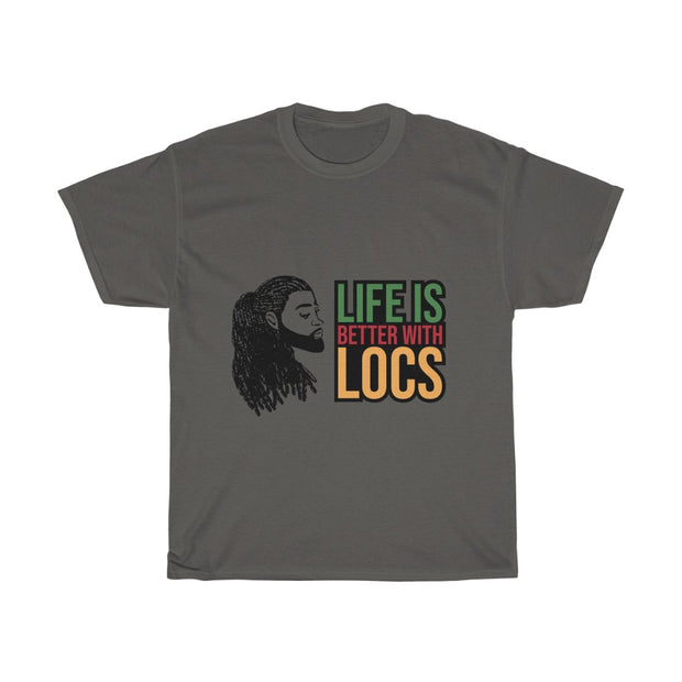 Life is better with locs Heavy Cotton T-shirt