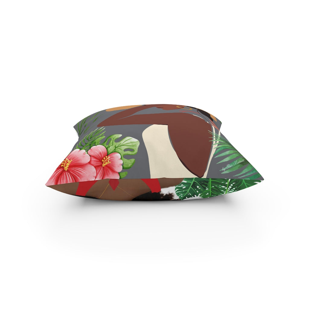 Black beautiful lady pillow