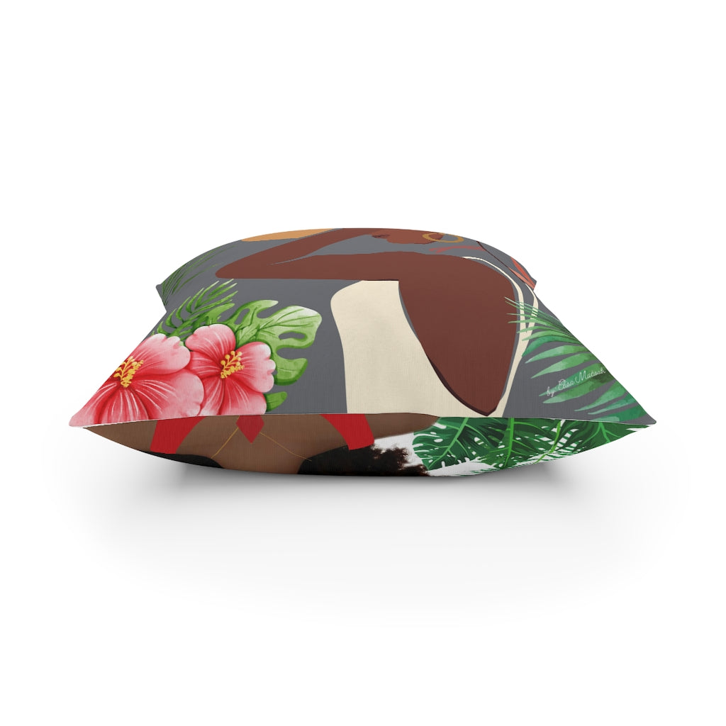Black beautiful lady pillow