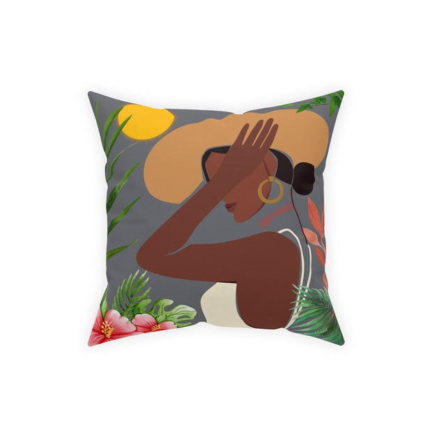 Black beautiful lady pillow
