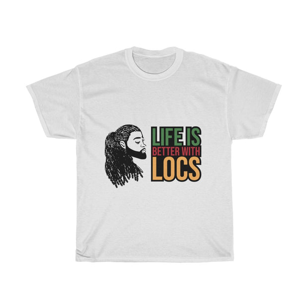 Life is better with locs Heavy Cotton T-shirt