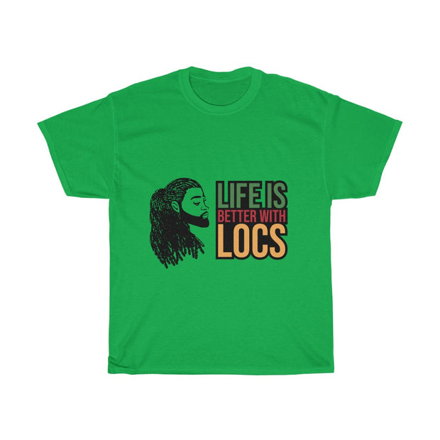 Life is better with locs Heavy Cotton T-shirt