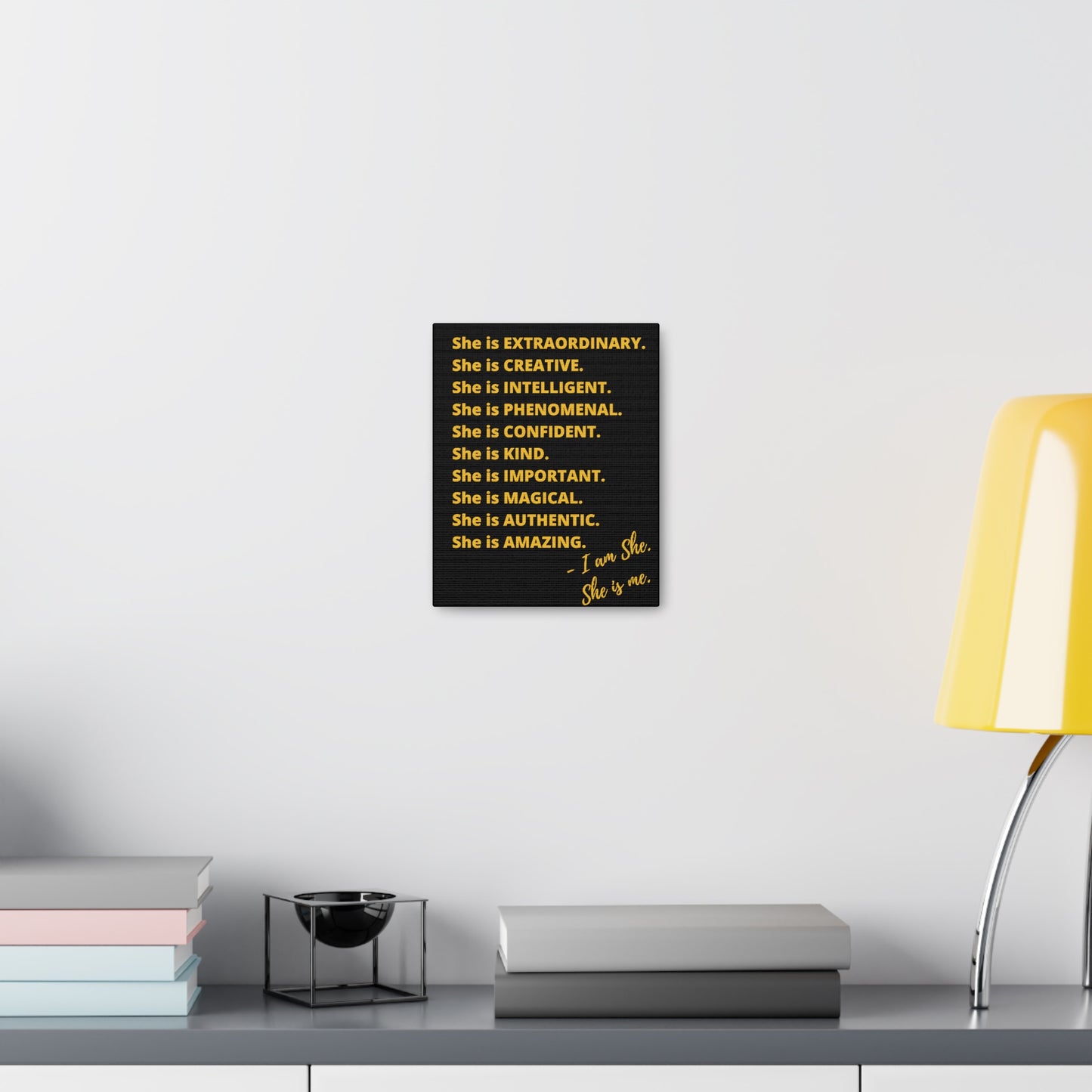 "She is" Excellence Quotes Canvas Gallery Wraps