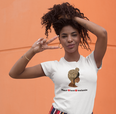 Peace, love, Melanin Women's Favorite Tshirt