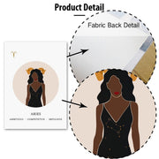 Melanin Zodiac Poster (16x20") Custom Constellation Black Girl Prints |African Wall Art Canvas